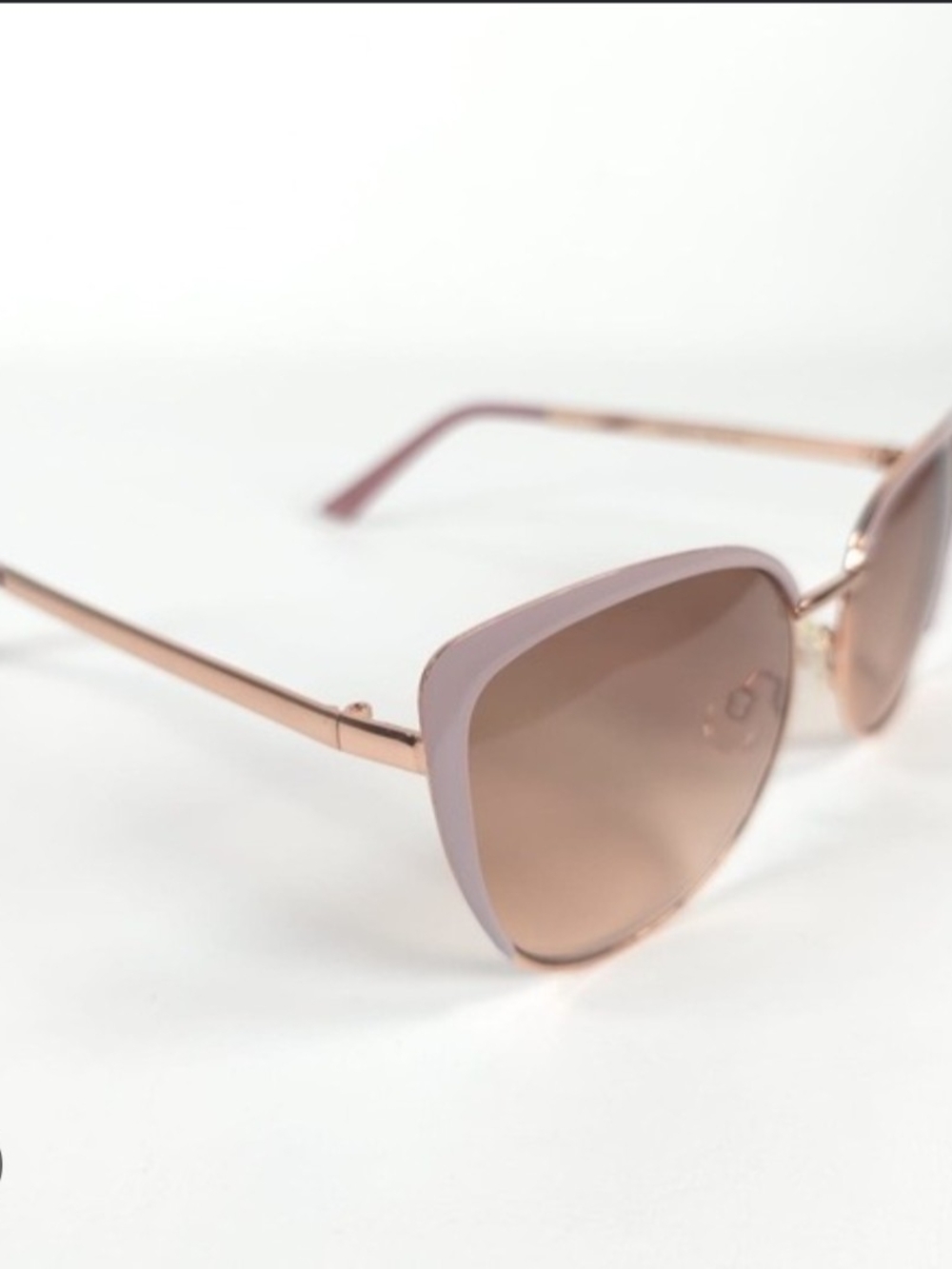 Adrienne Vittadini Light Pink Cat-Eye Sunglasses with Brown Lenses